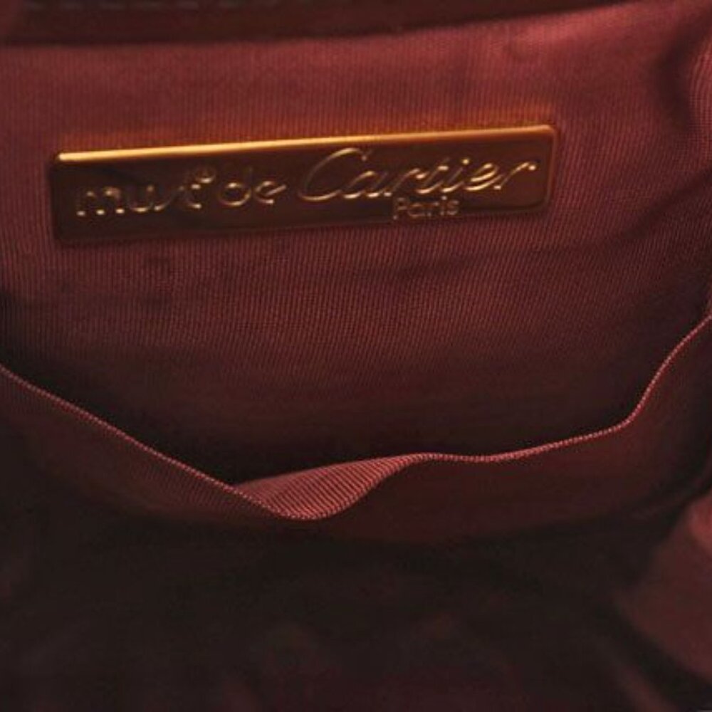 Cartier Shoulder Bag Must Line Vintage Drawstring Bag Crossbody Leather - Picture 9 of 10